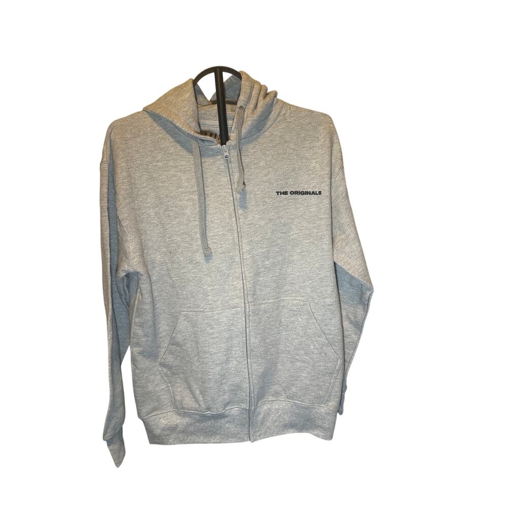 Crisp Full Zip Hoodie Men's Small Gray The Originals Black Logo